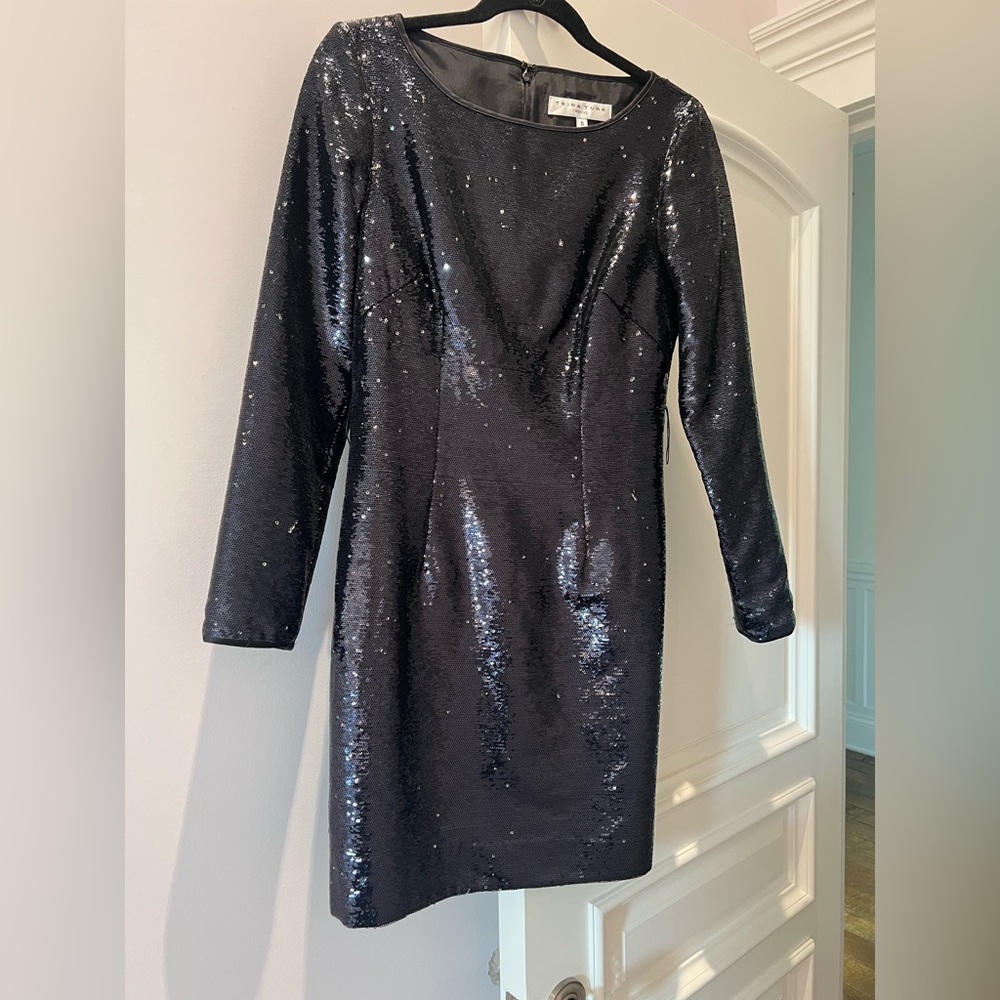 Trina Turk Sequin Long Sleeved Dress
